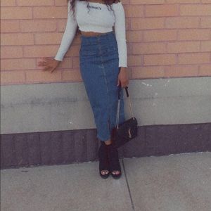 denim Blue jean skirt